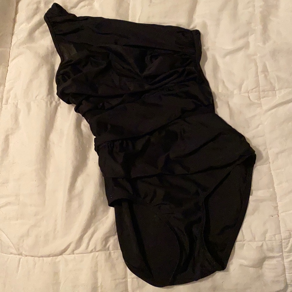 Black one strap bathing suit
